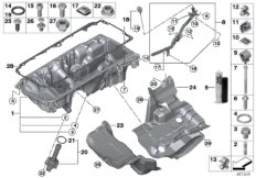 Масляный картер/маслоизмерит.приспособл. для BMW F16 X6 M50dX N57X (схема запасных частей)