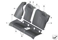 Индивидуальный чехол заднего сиденья для BMW F82N M4 S55 (схема запасных частей)