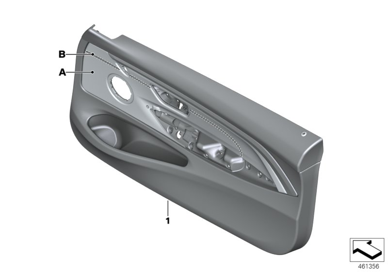 Индивидуальная обшивка двери кожа Пд для BMW F83N M4 S55 (схема запчастей)