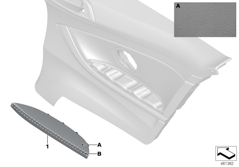 Подлокотник Individual кожа Зд для BMW F32 435dX N57Z (схема запчастей)