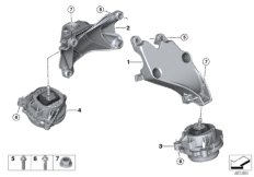 Подвеска двигателя для BMW F30N 340i B58 (схема запасных частей)