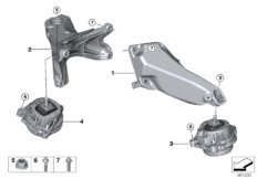 Подвеска двигателя для BMW F36 440iX B58 (схема запасных частей)