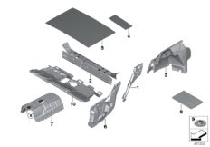 Звукоизоляция Зд для BMW F48N X1 20i B48C (схема запасных частей)
