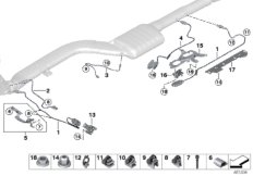 Датчики ОГ / зонд NOX / SCR для BMW G21 330d B57 (схема запасных частей)