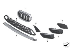 Облицовка, декор.элементы Пд для BMW F48 X1 18i B38C (схема запасных частей)