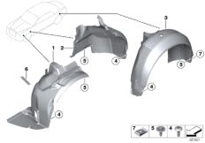 Защитный кожух колесной ниши для BMW RR1N Phantom EWB N73 (схема запасных частей)