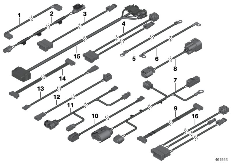 Различные дополнит.комплекты проводов для BMW R55N One D N47N (схема запчастей)