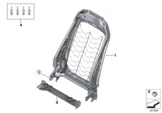 Каркас спинки переднего сиденья для BMW F45N 218i B38C (схема запасных частей)