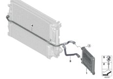 вынесенный радиатор ОЖ для BMW F48 X1 25iX B46 (схема запасных частей)