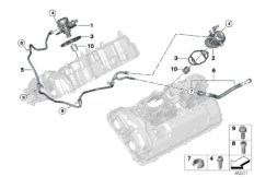Насос высокого давления/трубопроводы для BMW G12 750Li N63R (схема запасных частей)