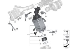 Охладитель наддувочного воздуха для BMW F85 X5 M S63R (схема запасных частей)