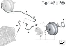 Вакуумный усилитель тормозов для BMW F15 X5 25dX B47 (схема запасных частей)