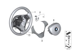 Спортивное рулевое колесо с НПБ для BMW E87N 130i N52N (схема запасных частей)