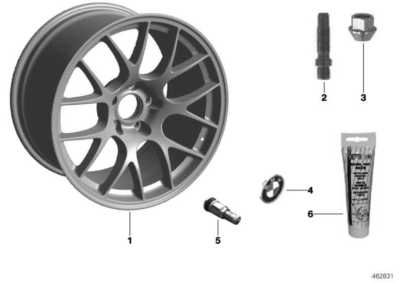 дисковое колесо легкосплавное для BMW MOSP M235i Racing N55 (схема запчастей)