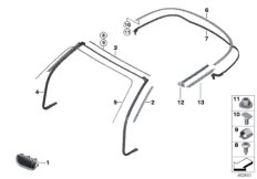 Наружные накладки / декоративные решетки для BMW F23N 225d B47 (схема запасных частей)