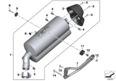 Глушитель/дополнительные элементы для MOTO K19 C 650 GT 16 (0C05, 0C15) 0 (схема запасных частей)