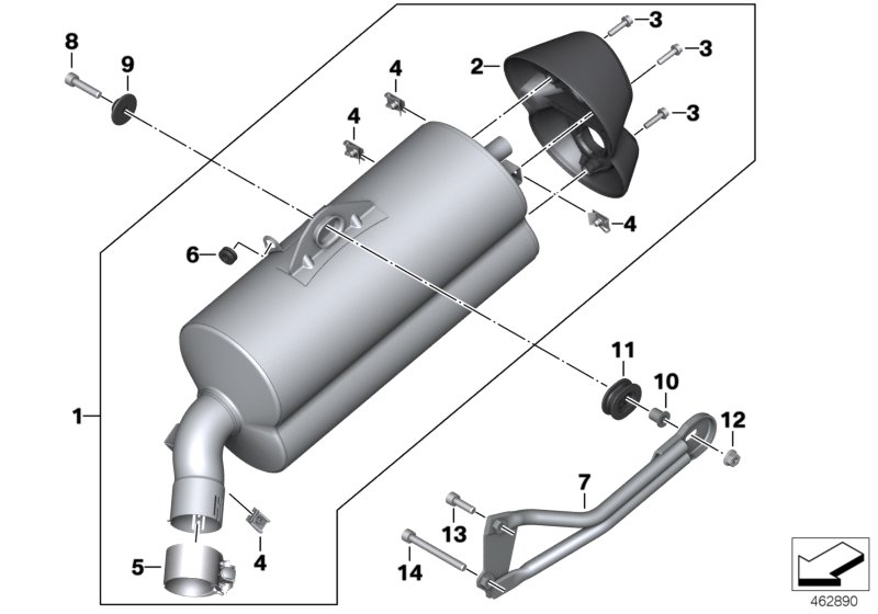 Глушитель/дополнительные элементы для MOTO K19 C 650 GT 16 (0C05, 0C15) 0 (схема запчастей)
