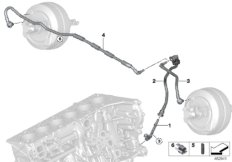 Вакуумный трубопр.усилителя тормозов для BMW F20N M140i B58 (схема запасных частей)