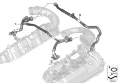 Система вентиляции картера для BMW G12 750LiX 4.4 N63R (схема запасных частей)