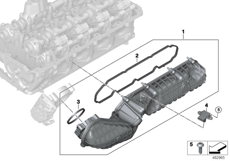 Система всасывания для BMW G30 M550iX N63R (схема запчастей)