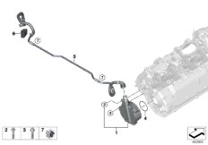 Вакуумный насос с трубопроводом для BMW G12 750LiX 4.4 N63R (схема запасных частей)