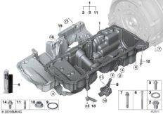 Масляный картер для BMW F22 M240iX B58 (схема запасных частей)