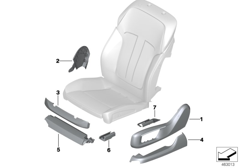 Накладки сиденья Individual Пд для BMW G11 730dX B57 (схема запчастей)