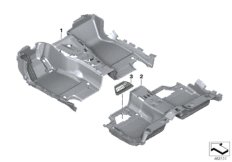 Индивид.облицовочные панели днища для BMW G12 740LeX B48X (схема запасных частей)