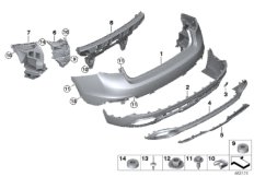 Облицовка Зд для BMW F16 X6 28iX N20 (схема запасных частей)