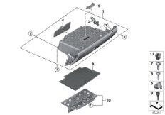 вещевой ящик для MINI F54N Cooper SD B47D (схема запасных частей)