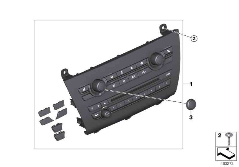 Пан.упр.радиоприемником и кондиционером для BMW F15 X5 50iX 4.0 N63N (схема запчастей)