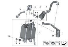 Фильтр с акт.углем/вентил.с.подачи топл. для BMW F15 X5 40eX N20 (схема запасных частей)