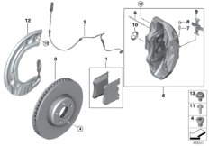 Тормозной механизм переднего колеса для BMW G32 640i B58 (схема запасных частей)
