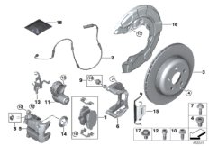 Тормозной механизм заднего колеса для BMW G05 X5 40iX B58C (схема запасных частей)
