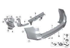 Облицовка M Зд для BMW F15 X5 35iX N55 (схема запасных частей)