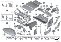 звукоизоляция для BMW F20N M135iX N55 (схема запасных частей)