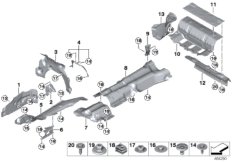 Теплоизоляция для BMW G12 750Li N63R (схема запасных частей)