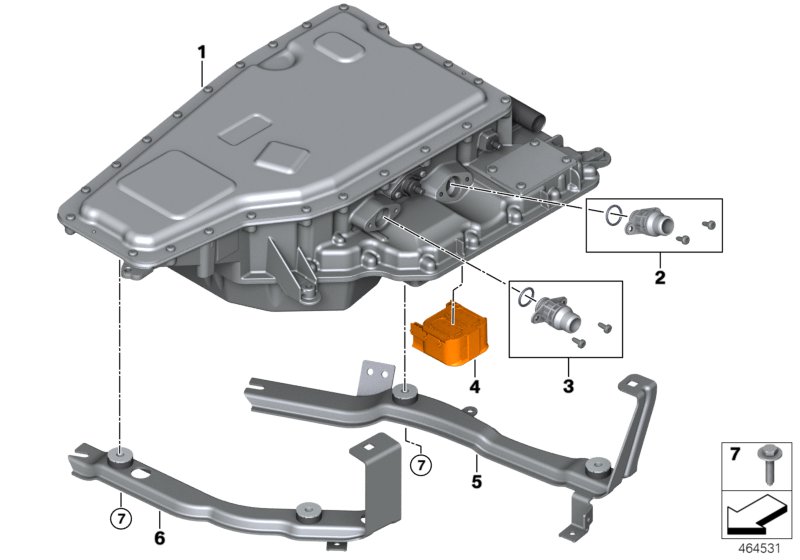 Электронный блок электромашин для BMW F15 X5 40eX N20 (схема запчастей)
