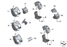 Блок рулевых переключателей, шина LIN для BMW K48 K 1600 GTL 17 (0F02, 0F12) 0 (схема запасных частей)