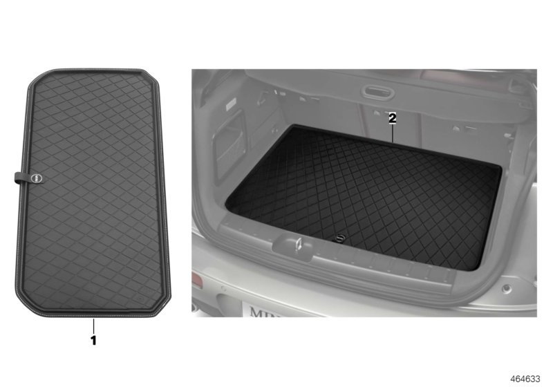 Фасонный коврик багажного отделения для BMW F54 Cooper S B48C (схема запчастей)