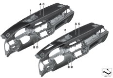 Индивидуальная панель приборов, кожа для BMW G11 750i N63R (схема запасных частей)