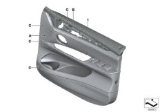 Индивидуальная обшивка двери кожа Пд для BMW F86 X6 M S63R (схема запасных частей)