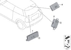 Детали антенного усилителя для BMW F55 One First B38 (схема запасных частей)