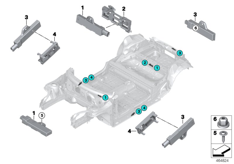 Детали антенны комфортного доступа для BMW G20 M340i B58D (схема запчастей)
