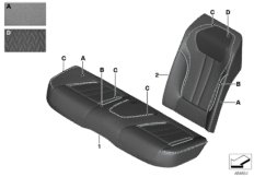 Обивка Individual заднего баз.сиденья для BMW G12 730Li B48 (схема запасных частей)