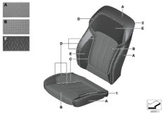 Инд.обивка сид.пов.комфорт.климат-кожа для BMW G31 M550dX B57S (схема запасных частей)