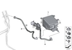 Фильтр с акт.углем/вентил.с.подачи топл. для BMW G12N 730Li B48D (схема запасных частей)