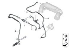 Клапан вентиляции топливного бака для BMW F60 Cooper S B46 (схема запасных частей)
