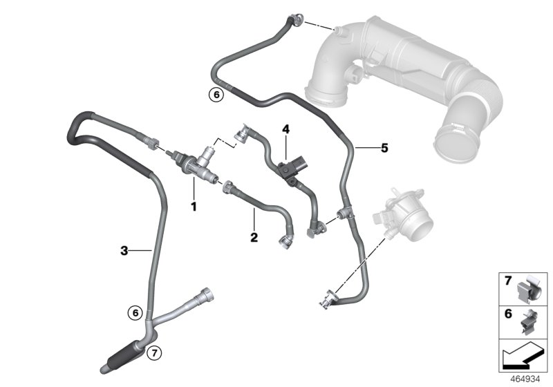 Клапан вентиляции топливного бака для BMW F54 Cooper B36 (схема запчастей)