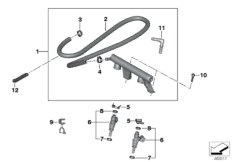 Форсунки и трубопроводы для BMW K18 C 650 Sport 16 (0C04, 0C14) 0 (схема запасных частей)
